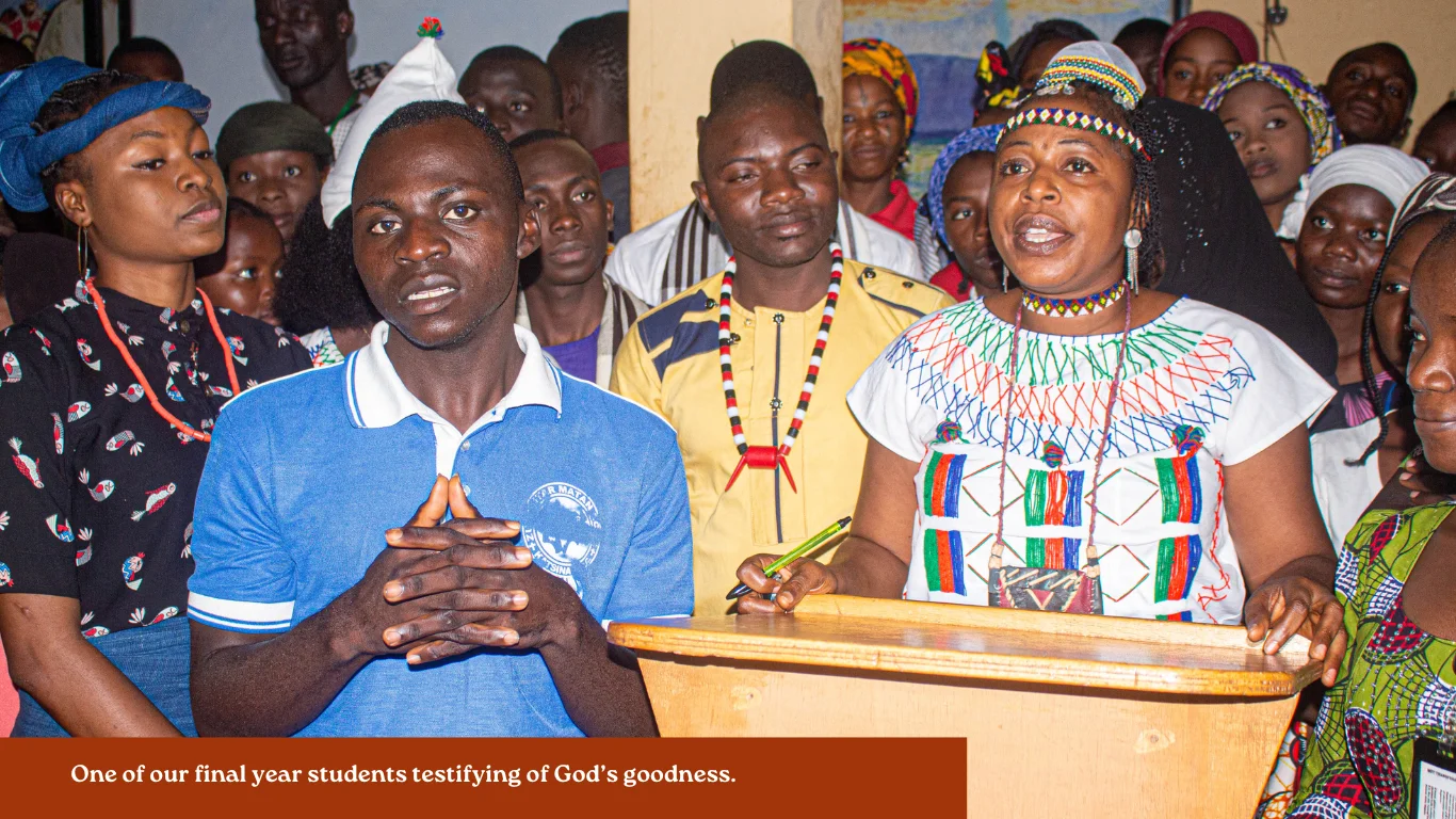 A female student testifying