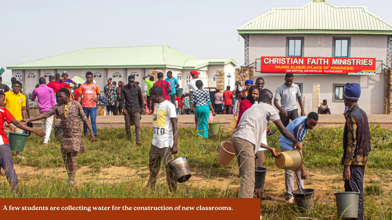 Students fetching water